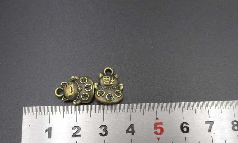 10PCS 15x11mm Bronze Cat Charms-p2386-A