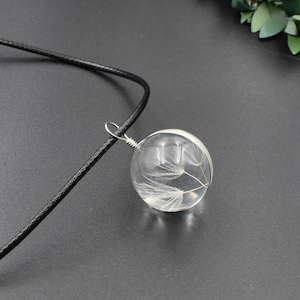 Real Dandelion Glass Pendant,Glass Ball Pendant Necklace,Ball Diameter 20mm-BT024
