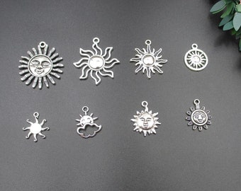 Collection-Sun Charms! Antique Silver Tone,8 Styles Of Free Choice-Co03