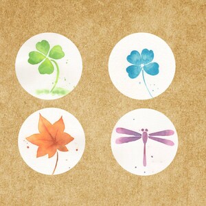 Dragonfly And Clover 4pcs Round Glass Cabochons, Glass photo cabochon,Clear Photo Glass,12mm,14mm,16mm,18mm,20mm,25mm,30mm-br002