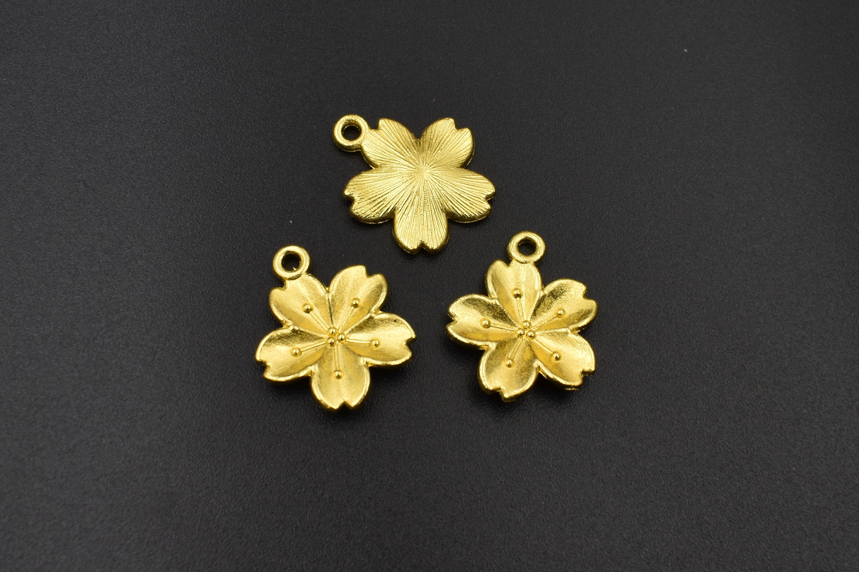 10pcs 19x17mmm Silver Flower Charms 3 Colors Available-p2152
