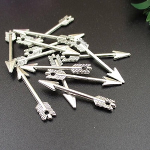 20 Stück 5 x 30 mm Kleine Silber Pfeil Charms-p1088-B