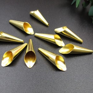10Pcs 21x7mm Long Bead Caps,Flower Caps,Brass,Especially Suitable For Earrings Making-p1907