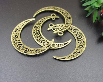 10Pcs 32×38mm Bronze  Moon Charms, Crescent,New Moon,Accessories, DIY Supplies, Jewelry Making-p1040-A