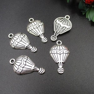 10Pcs 30x16mm Silver Hot Air Balloon Charms-p2050-B