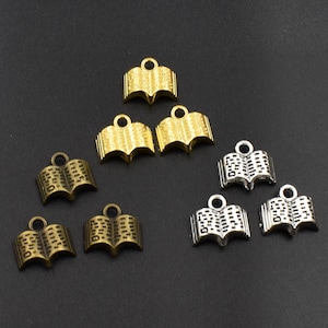 20Pcs 12x11mm Book Charms,Cute Little Opened Books, 3 Colors Available-p1158
