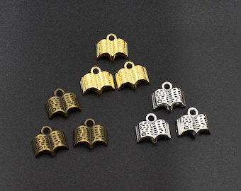 20 st 12 x 11 mm bokberlocker, söta små öppnade böcker, 3 färger tillgängliga - p1158