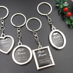 1Pcs DIY Silver Photo Frame Key Rings(Customize photos) 4 Styles Available(NO Glass)-p2484