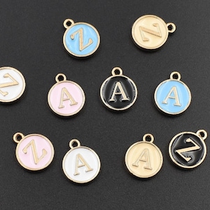 A Sets 26 Alfabeto Esmalte Letra Encantos- 13 x 11 mm, 2 caras 5 colores disponibles-p2505