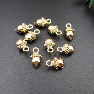 10Pcs 6x8x13mm 3D Acorn Charms,KC Gold-p1391