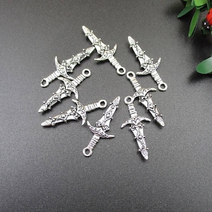 20PCS 28x13mm Silver Sword Charms-p1056-B