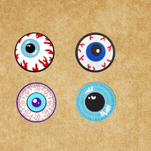 Crazy Eyeball 4pcs Round Glass Cabochons, High-quality glass photo cabochon,Clear Photo Glass,12mm,14mm,16mm,18mm,20mm,25mm,30mm-br025