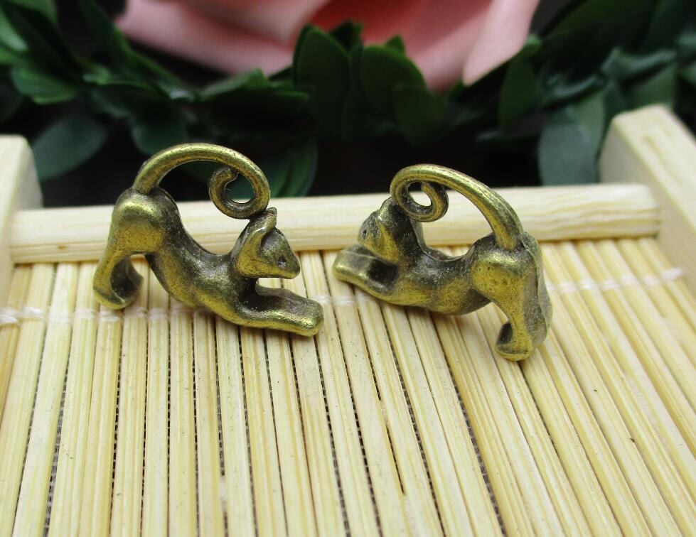 10PCS 13x17mm Bronze Cat Charms 2 Sided-p1669-a - Etsy