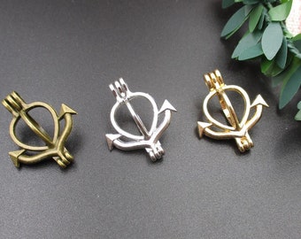2Pcs 20×24mm Anchor Charms,Cage pendants for 8mm Pearls or Gemstones,3 Colors Available-p2283