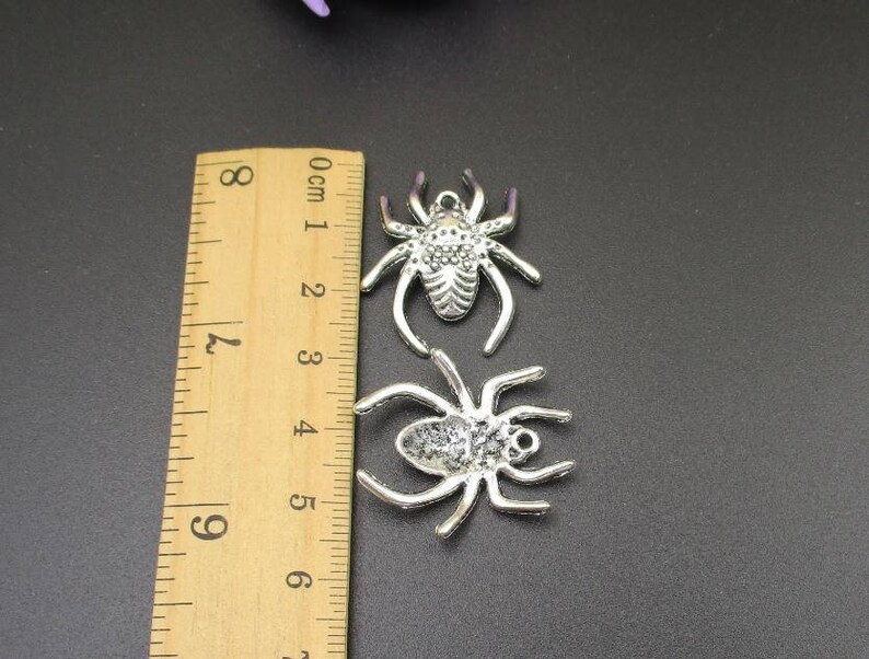 10Pcs 30x26mm Silver Spider Charms-p1428 image 4