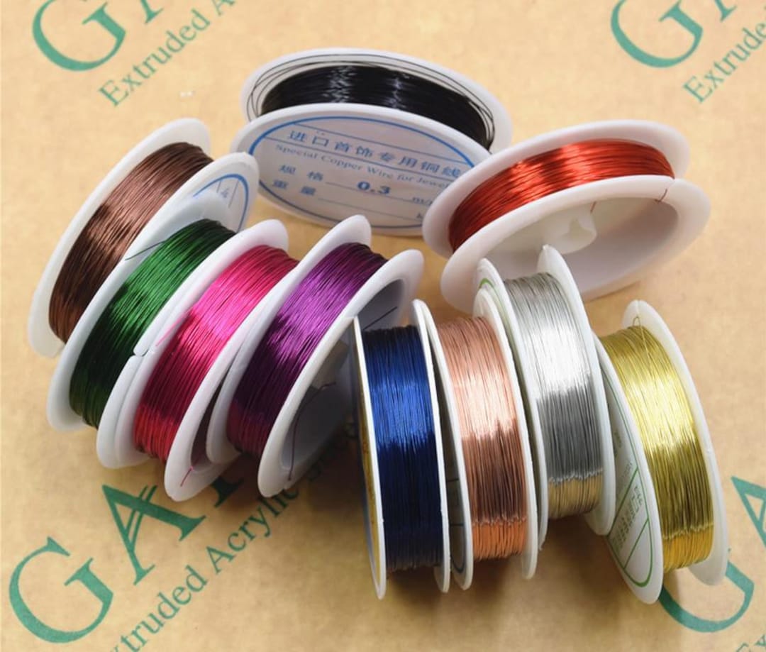 Two Color Copper Wire Multiple Colour Fine Copper Wire-03mm,a Roll(20 Meters)-c1053 - Etsy