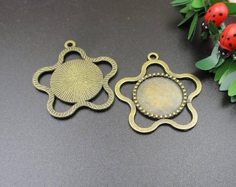 10pcs 18mm Bronze Round Cameo Cabochon Base Setting-b2012-A