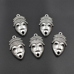 5PCS 33x20x5mm Silver Mask Charms-p2720