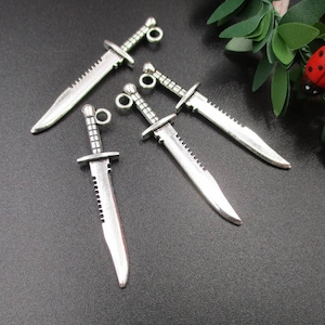 10PCS 43x10mm Silver Sword Charms-p1942