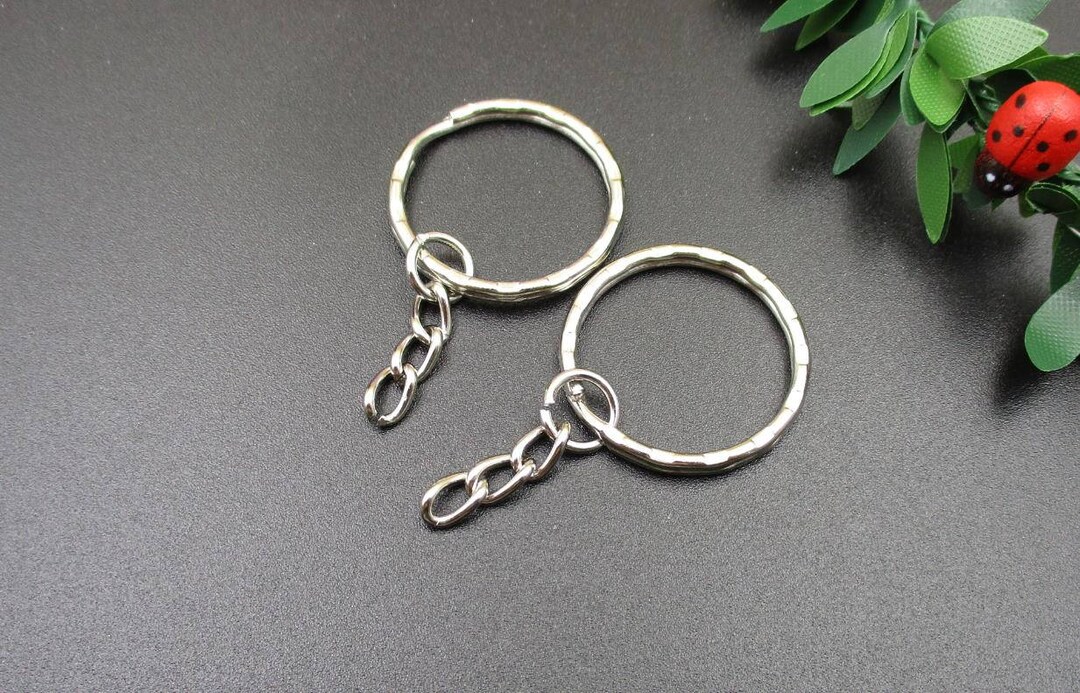 Key Rings Attach 10pcs 25mm Silver Key Chain Rings With Attached Chain-p1745-b - Etsy