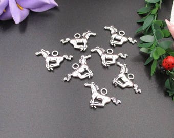 10Pcs 28×17mm Silver Horse Pendants ,Horse Charms 2 Sided-p1584