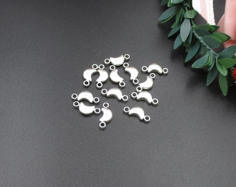 20Pcs 14x6mm Silver Moon Connector Charms-p1271-B