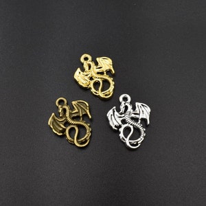 10PCS 15×20mm Little Dragon Charms 3 Colors Available-p1572