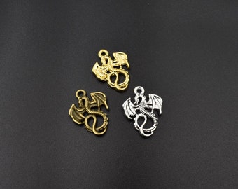 10PCS 15×20mm Little Dragon Charms 3 Colors Available-p1572