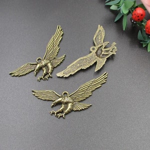 5Pcs 24×50mm Bronze Flying Eagle Charms-p1796-A