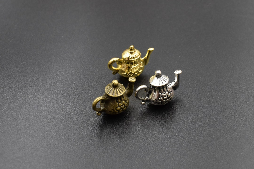 10個入り 7x12x15mm ティーポットチャーム 3D、3色展開-p2271 - Etsy 日本