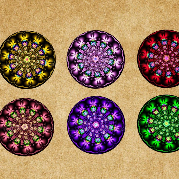 Symmetrical Colors 6pcs Round Glass Cabochons, High-quality glass photo cabochon,12mm,14mm,16mm,18mm,20mm,25mm,30mm-br022