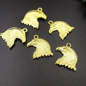 10Pcs 18×21mm Golden Eagle Charms,Eagle&#39;s Head Pendants-p1629-C