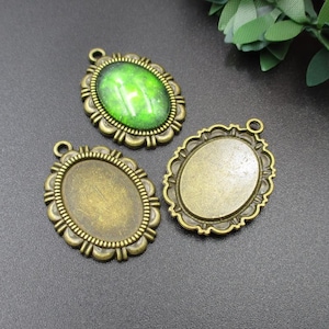 10 stücke 13x18mm Oval Cameo Cabochon Basis Einstellung Anhänger, antike Bronze Rohling Zubehör Tabletts-b2061