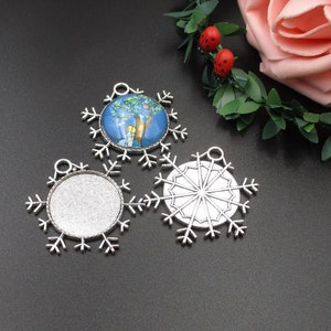 5pcs 25mm Cameo Cabochon Base Setting Pendants,1inch (25mm) Round Blank Findings Trays,Antique Silver Tone-b2004-B