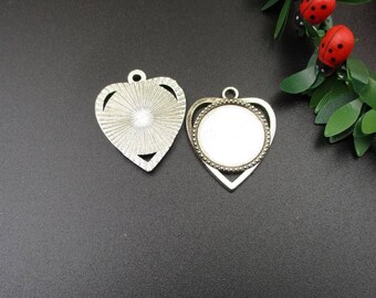 5pcs 18mm Silver Round Cameo Cabochon Base Setting-b2208-B