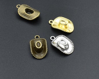 10PCS 22x14x6mm Cowboy Hat Charms 3 Colors Available-p1912