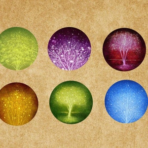 Beautiful Color Trees,6pcs Round Glass Cabochons, High-quality glass cabochon,Clear Photo Glass,12mm,14mm,16mm,18mm,20mm,25mm,30mm-br1005