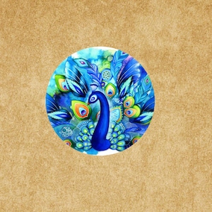 Schöne Pfau, Glas Foto Cabochon, handgemachte Glas Cabochon Bild Glas Kuppel Perle 12mm 14mm 16mm 18mm 20mm 25mm 30mm-br1001-3