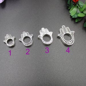 10Pcs Silver Hamsa Charms,4 Sizes-p1889