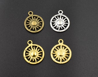 10Pcs 16x19mm Sun Charms 4 Colors Available-p1870