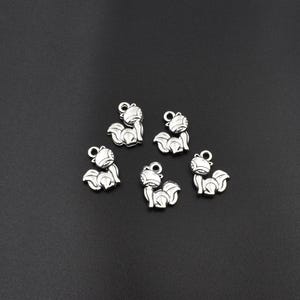 10PCS 15×12mm Silver Fox Charms-p2746