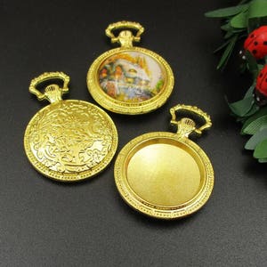 5pcs 20mm Round Cabochon Base Setting,Gold Blank Bezels-b2217-C
