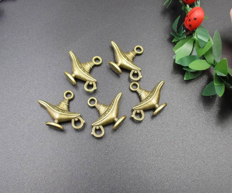 10PCS 22x17mm Genie Lamp Charms,Antique Bronze Tone 2 Sided-p1531-A