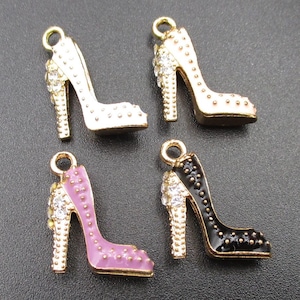 2Pcs 18x14x6mm High Heel Shoe Charms 4 Colors Available-p2502