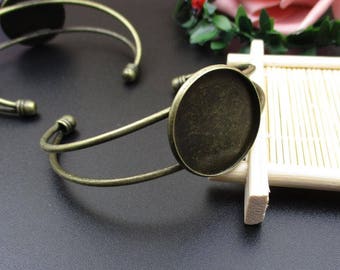 25mm Bangle Blank,Bronze Cabochon Bracelet Setting-B2212