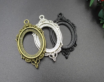 5pcs 18×25mm Oval Cameo Cabochon Base Setting Pendants 3 Colors Available-b2015