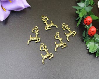 20Pcs 14x20mm Deer Charms ,Antique Bronze Tone 2 Sided-p1421