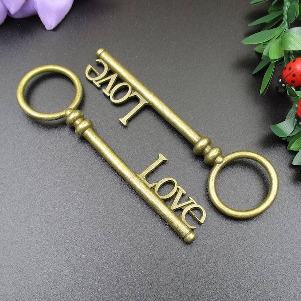 2PCS,82x21mm,Large Bronze Key Pendants,Key Charms,Love keys,Fittings, Accessories, DIY Supplies, Jewelry Making-p1080-A