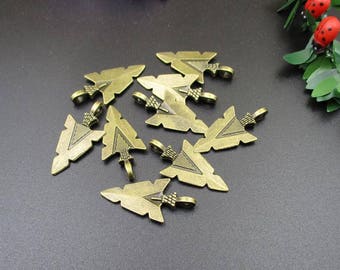 10Pcs 31x16mm Bronze Arrow Head Charms-p1351