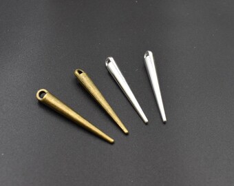 10 st. 34 x 5 mm nålberlocker, 2 färger tillgängliga - p2600